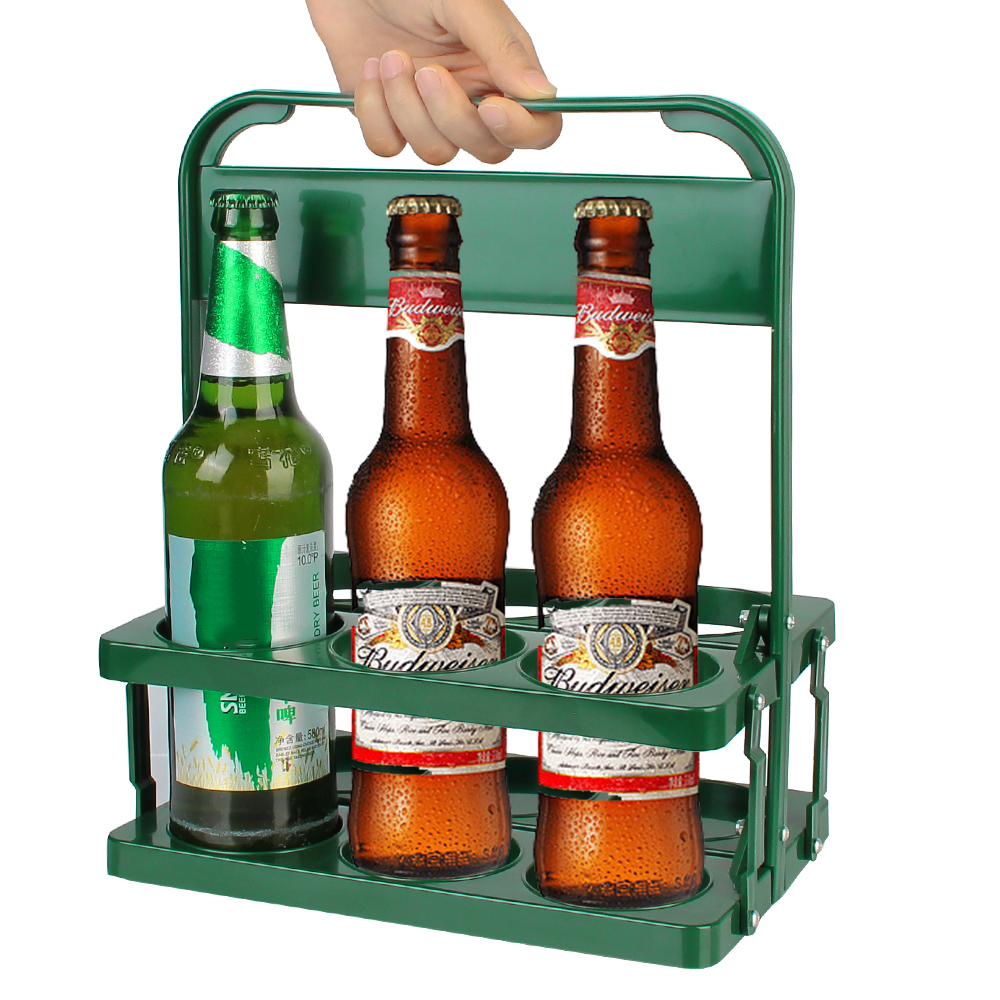 Wine Beer Type - Wiederverwendbarer, langlebiger, faltbarer Bierflaschenträger, Tassen-Organizer, Bar,