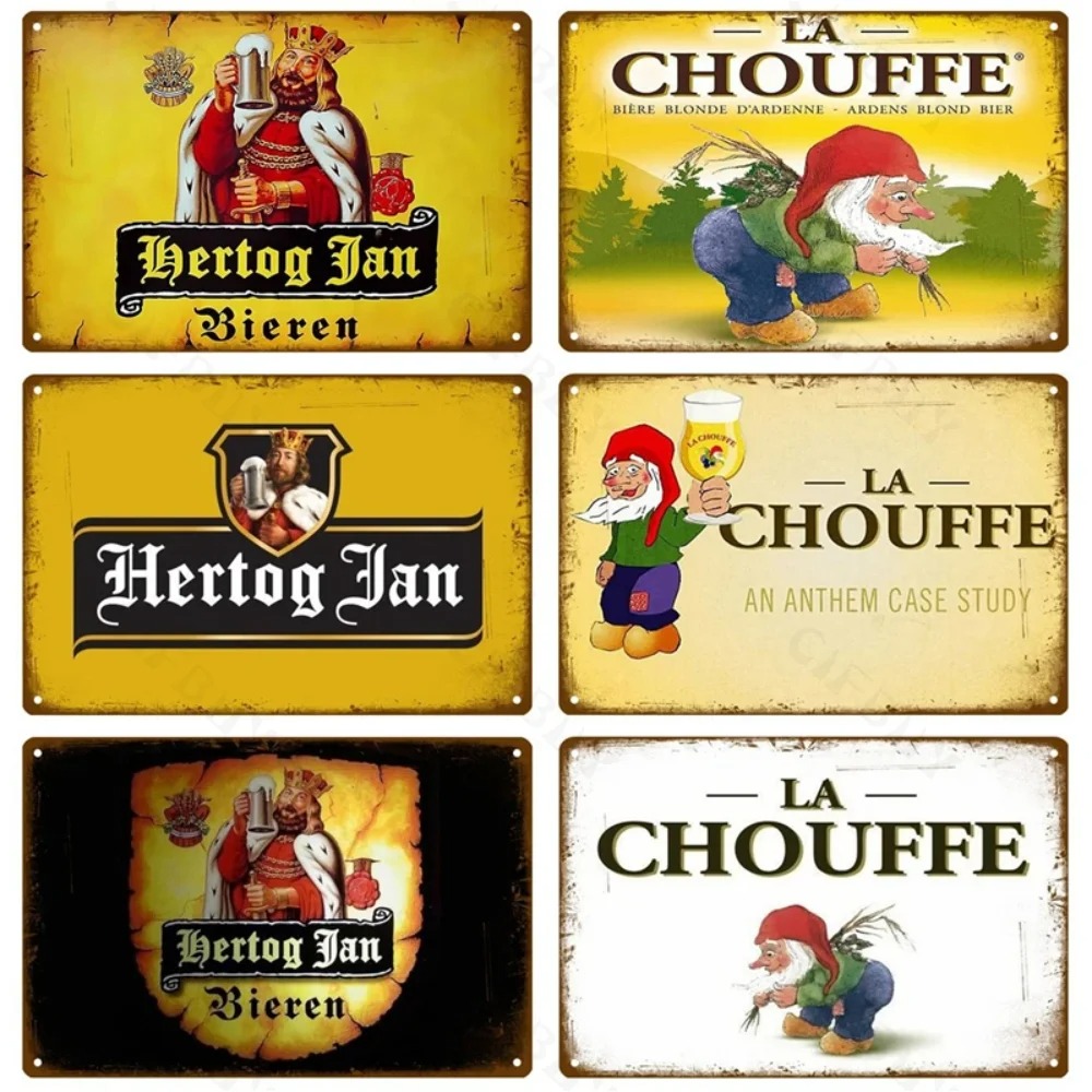 Wine Beer Europe - Weinmarke Blechschild Whisky Belgien Bier -