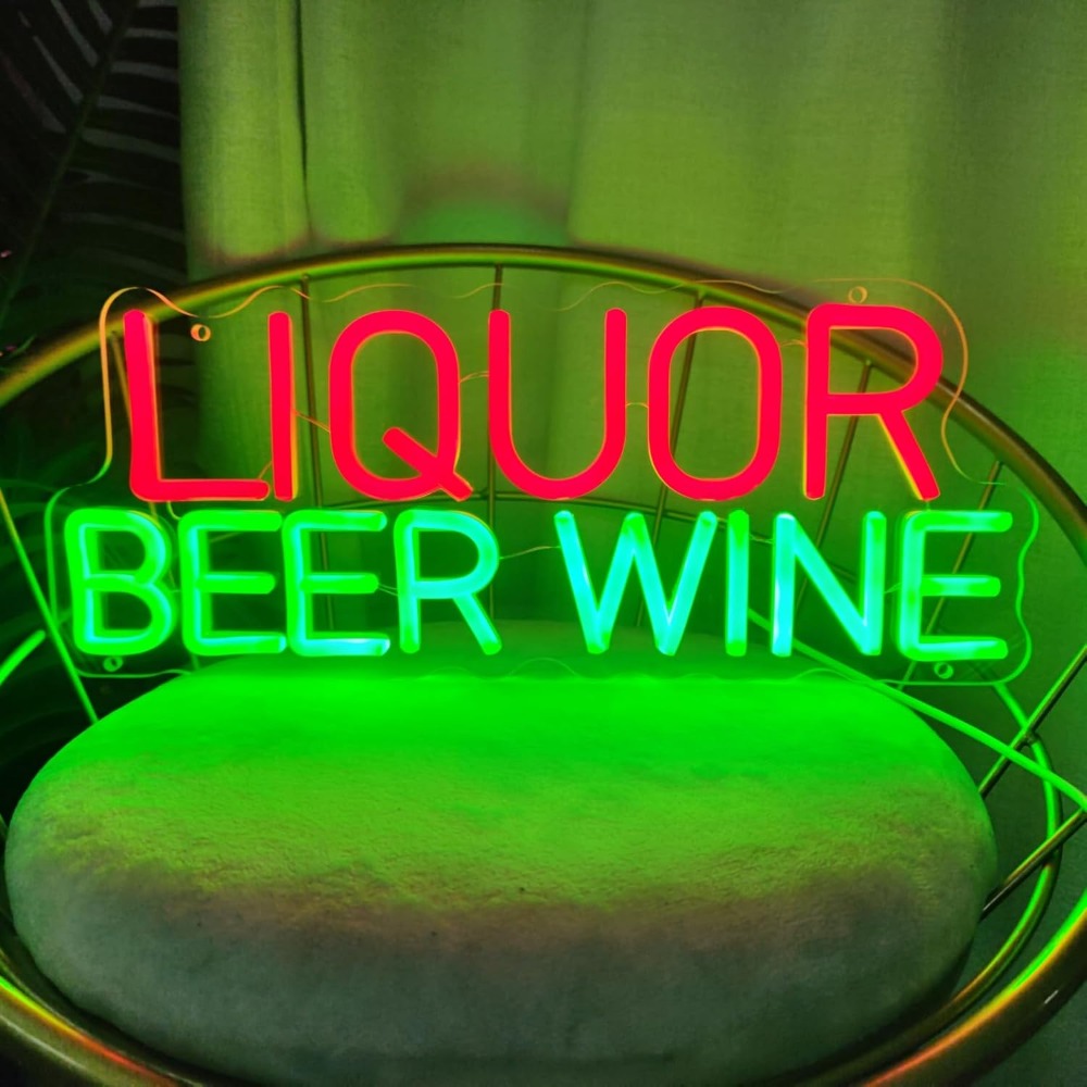 Wine In Beer Store - LED-Neonschild für Likör, Bier und Wein,