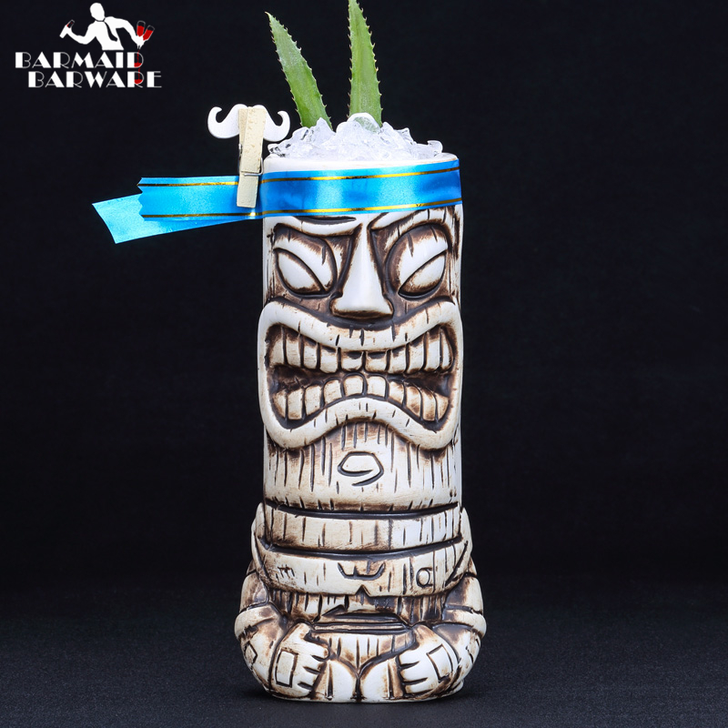 Wine Beer Europe - 600ml Keramik Tiki Becher Kreative Porzellan