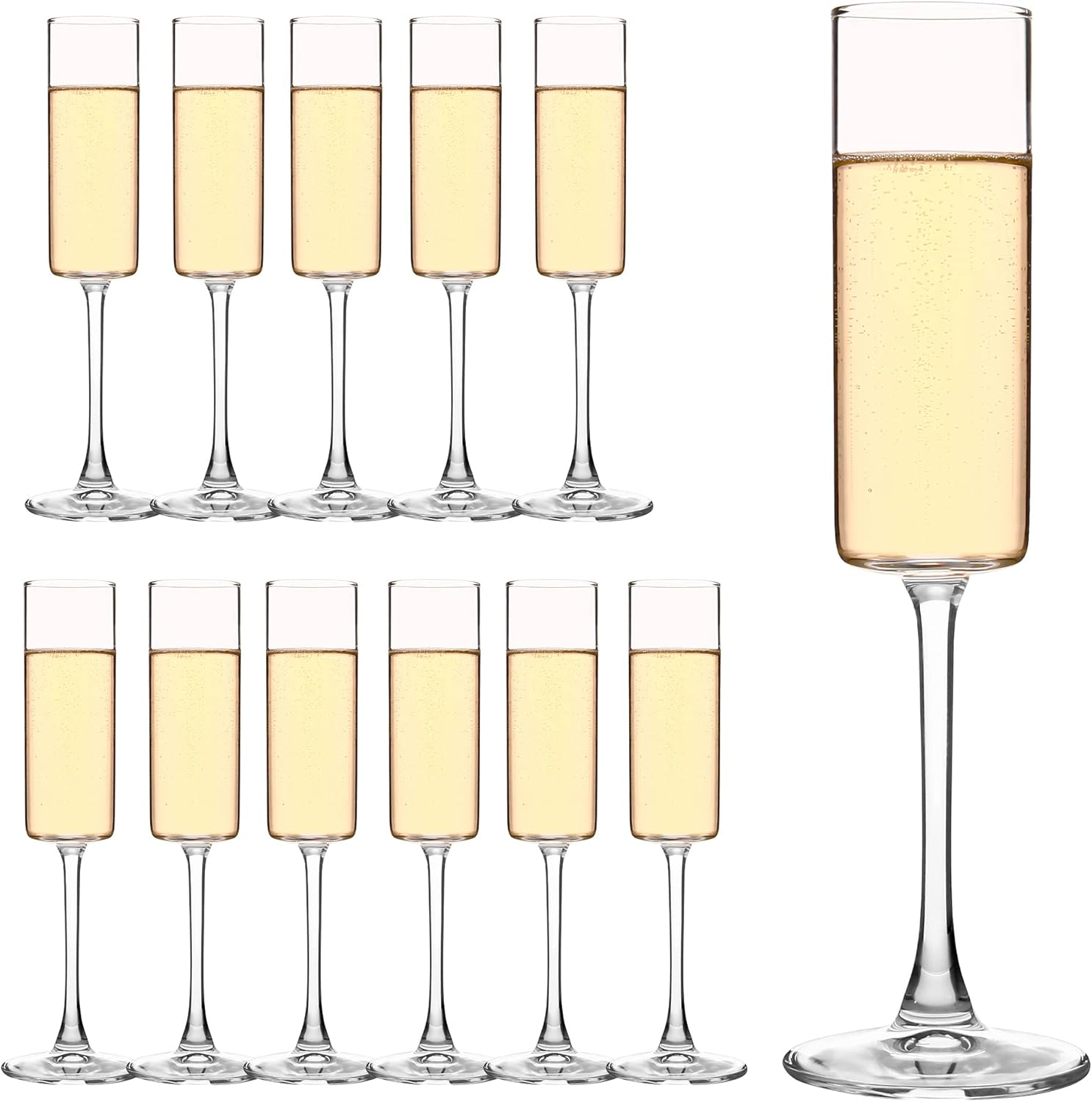 Wine Glass Set Crystal - Kristall-Champagnergläser-Set, 12 Stück – 185 ml/6,5