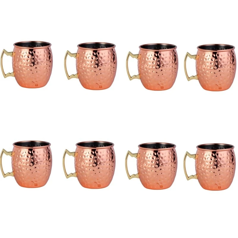 Wine Beer Europe - 8-teiliges Set aus gehämmerten Moscow Mule