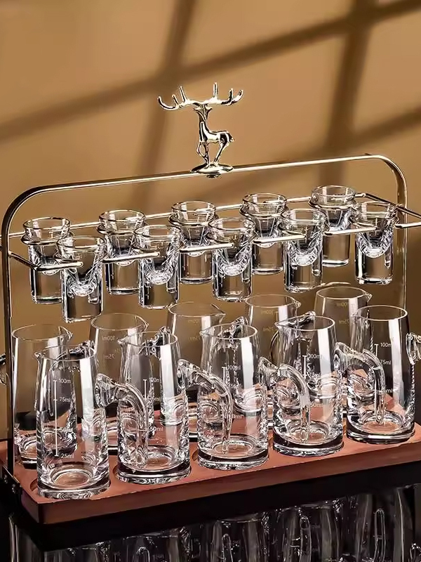 Wine Glass Set Crystal - Luxuriöses, verdicktes Goldfolien-Kristallglas-Weißweinbecher-Set im chinesischen Stil,