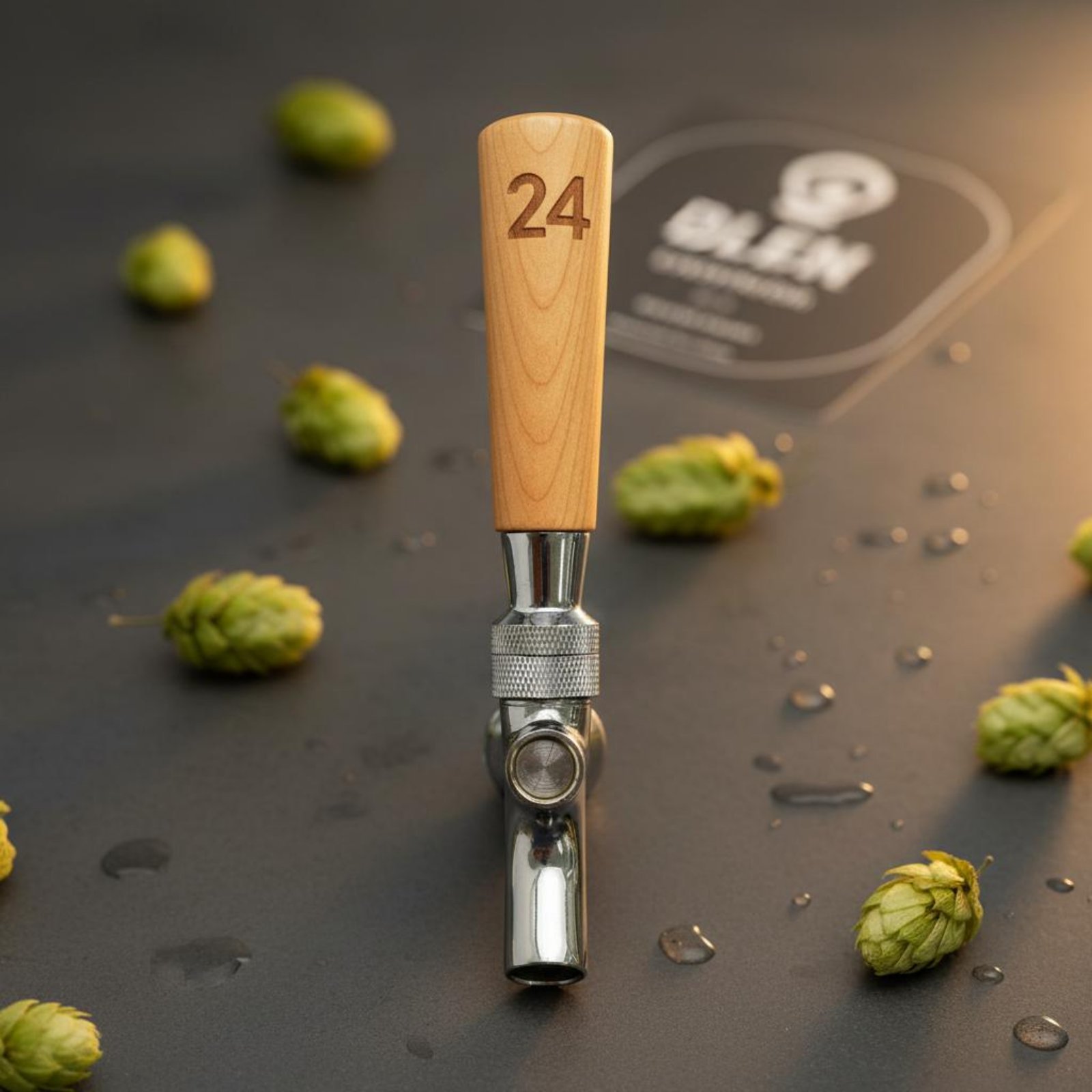 Wine To Beer - Kurzer Holz-Bierhahngriff aus Massivholz, Klassisches Design