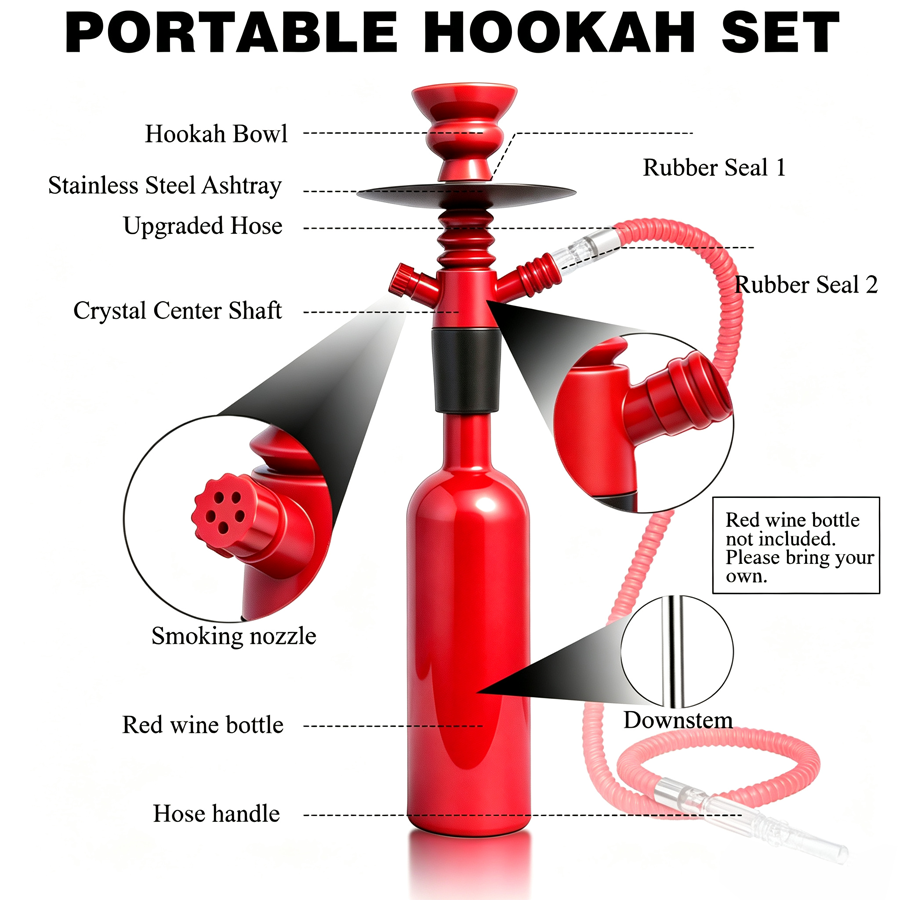 Tragbares Weinflaschen-Shisha- – Wine Beer Type Bewertung und Preis